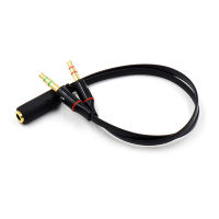 3.5mm Jack 1 Female To 2 Male Stereo Earphone Headphone Mic Microphone Audio Headset Splitter Cable Cord Wire Adapter