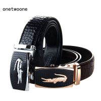 New Arrival Mans Genuine Leather Belt Casual Leather Belt Men Luxury Brand Designs Cowhide Straps Crocodile Buckle Black Belt Belts