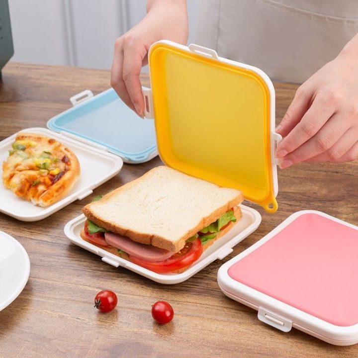 1pc Reusable Portable Sandwich Box Toast Bread Storage Container