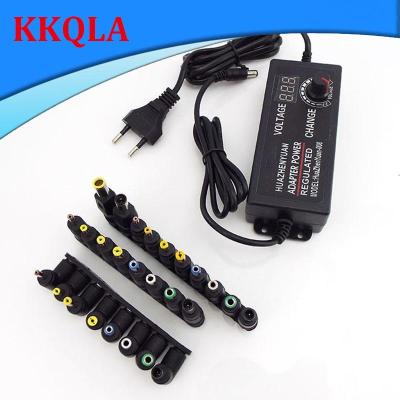 QKKQLA Adjustable Power Supply 3V 24V 3A AC DC Plug Universal Adapter AC to DC 3V 24V 9W 72W EU US with 8 Tips Connectors