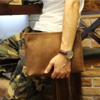 Vintage Mens Handbags Luxury Designer Cluth Bag Men Business Purse Soft Leather Envelope Cluth Purse Bag Bolso Hombre