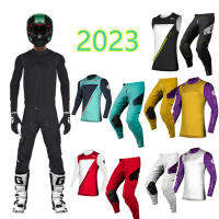 2023 TLD RACING ZERO Motocross Jersey ชุด Flo สีเหลืองสีดำ Moto ชุดเกียร์รถจักรยานยนต์ Off Road การบีบอัดเสื้อผ้า MX Suit