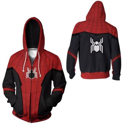 Spiderman Hoodie Miles Morales Jacket Zipper Sweatshirts Anime Hoodies Spider-Man Costume