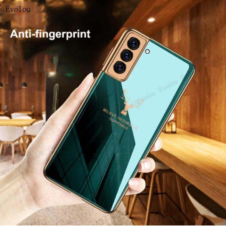 2023ใหม่-สำหรับ-s22-samsung-เคสโทรศัพท์กระจกเทมเปอร์ชุบพิเศษสำหรับ-s22-samsung-galaxy-และ-s21-s21fe-บวกกรอบป้องกันด้านหลังแข็ง