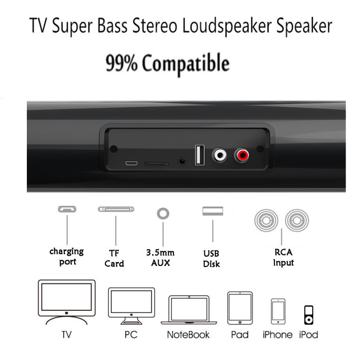 ซาวด์บาร์ทีวี20w-แบบมีสายและไร้สาย-bluetooth-compatible-home-surround-soundbar-สำหรับลำโพงทีวีโรงละคร-pc