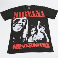 เสื้อNirvana ลายโอเวอร์ปริ้น สไตล์วินเทจ สกรีนทั้งตัว ผ้านอก เสื้อOVP เสื้อโอเวอร์ไซส์ เสื้อวงดนตรีต่างประเทศ เสื้อวงร๊อค