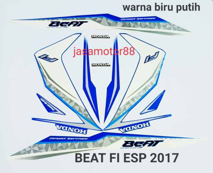 LIS STRIPING STIKER HONDA BEAT F1 ESP 2017 WARNA BIRU PUTIH | Lazada