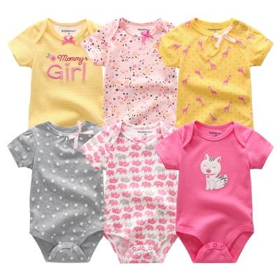 6 ชิ้นฤดูร้อนทารกแรกเกิด romper ทารก jumpsuit แฟชั่นใหม่แขนสั้นเสื้อผ้าเด็ก 0-12M