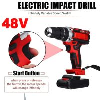 48V Electric Drill Cordless Rotary Tool 3 in 1 Professional Hammer Screwdriver With Battery Rechargeable Power Tools