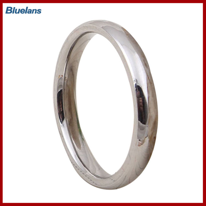 Bluelans®แหวนเครื่องประดับแหวนคู่เหล็กธรรมดาแวววาวสำหรับการหมั้น