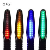 【CW】❃✽∈  2PCS Motorcycle Turn Signals 12 Tail Flasher Flowing Blinker Bendable Flashing Lights