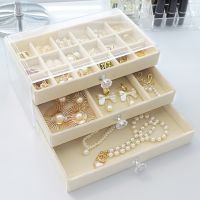 Acrylic Jewelry Storage Box Multi Layer Earrings Ring Storage Box Drawer Style Jewelry Box Velvet Women Jewelry Box Gift