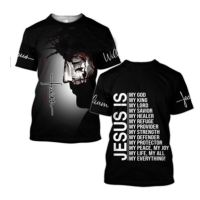 New Hot Sale Jesus Christ Cross 3D Printed Mens T-shirt Simple Style Casual Tees Harajuku Hip-hop Short-sleeved Fashion Shirts