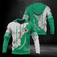 Customize Ireland Emblem Pattern Hoodies Unisex Loose Fashion Sweatshirts Men and Women Casual Clothing Oversized Streetwear