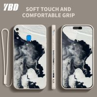 เคสโทรศัพท์สไตล์การวาดภาพสีน้ำมัน YBD สำหรับ Samsung Galaxy A30 M10S A10S M01S A20S A207F ซิลิโคนบางเป็นพิเศษวัสดุที่มีลวดลายด้านข้างและสายคล้อง