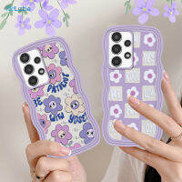 เคส Tizzie Samsung A24เอชพี,A04E A04 A14 A23 M23 A13 A03S A53 A73 A33 A02 A30 A53 A22 A50S A32การ์ตูนเคสมือถือลายคลื่น TPU ลายดอกไม้สีม่วงดอกไม้ดอกไม้สีม่วง