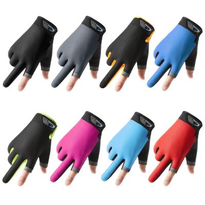 Mesh Fishing Gloves 2 Cut Fingers Summer Men Womens Fishing Gloves Long Touchscreen Breathable Outdoor Cycling Fishing Gloves