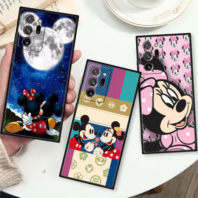 Mickey Minnie Black Soft for Samsung Galaxy S22 S21 S20 Note 20 Ultra 10 Plus 8 9 A32 A22 A72 Cute Bumper Coque Cover Case