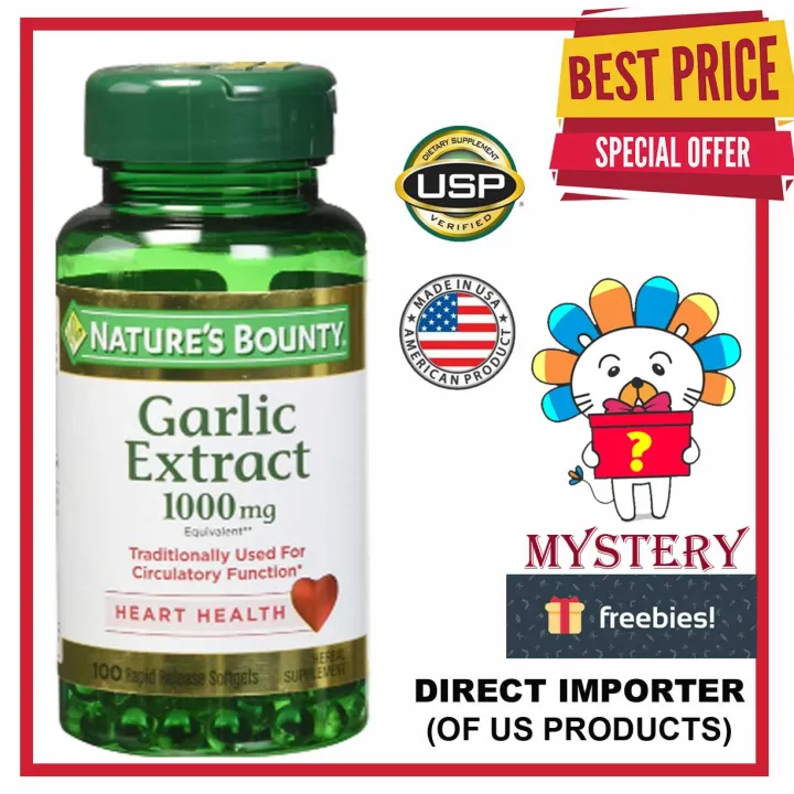 Nature's Bounty Garlic Extract 1000mg 100 Rapid Release Softgels Lazada PH