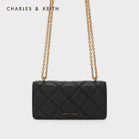 CHARLES and KEITH สินค้าใหม่ CK6-10680924 สุภาพสตรีภาพสีน้ำมัน rhombus chain messenger กระเป๋ากระเป๋าสตางค์