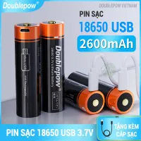 Pin sạc 18650 cổng USB Doublepow Lithium 3.7V 2600mAh