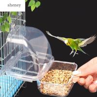 SHENEY นำมาใช้ที่โปร่งใสสำหรับนก Parakeets พลาสติกทนทานแขวนภาชนะใส่อาหารนกให้อาหารนกแก้วอุปกรณ์เสริมกรงนก