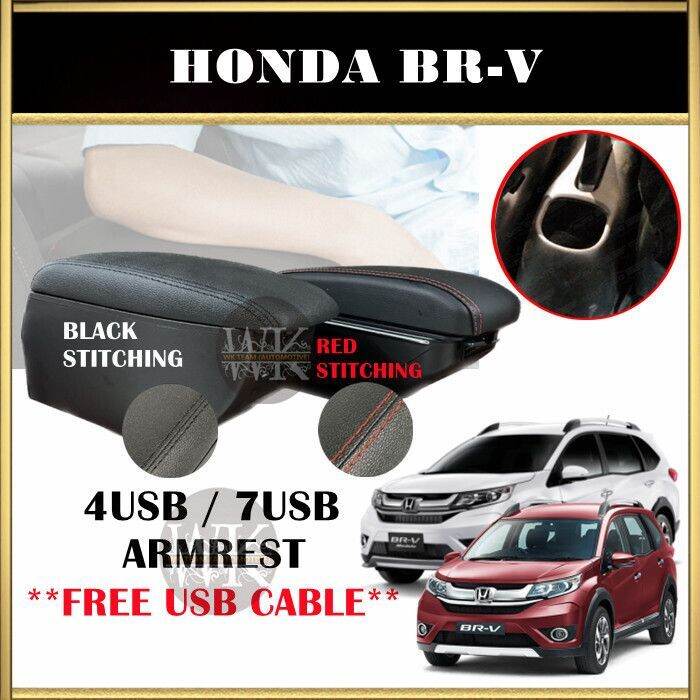 Honda BRV BRV 7USB / 4USB Double Layer Armrest Arm rest Console (BLK