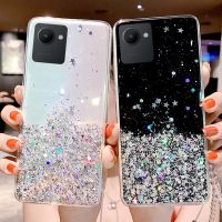 เคสสำหรับ Realme C30 C30s Narzo Narzo50i 50i 50IPrime Prime Realme ฝาหลัง C30s กากเพชรเลื่อมเงางามท้องฟ้าเต็มไปด้วยดวงดาวซองนุ่มใสดวงจันทร์เต็มดวงเคสสำหรับ RealmeC30