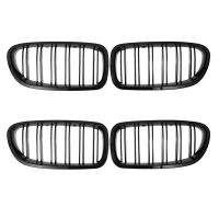 4X Gloss Black Car Front Kidney Grille Grill for 5 Series F10 F11 F18 M5 2010-2017