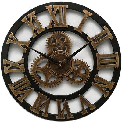 Large Wooden Wall Clock Vintage Gear Clock Us Style Living Room Wall Clock Modern Design Decoration For Home Clocks On The Wall 30Cm