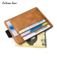 KUDIAN BEAR Men Card Holder PU Leather Vintage Designer Travel Wallets Car-Cover for Documents Business Purse BIH112 PM49