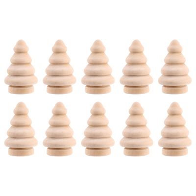 Blank DIY Wooden Christmas Tree Peg Dolls Party Cake Toppers Pack of 10