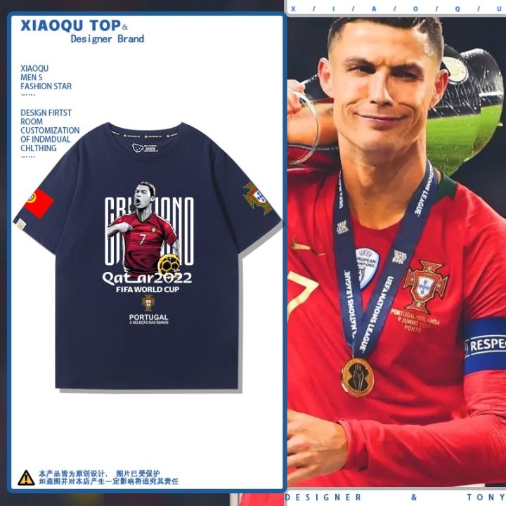 2022กาตาร์ฟุตบอลฟุตบอลโลกเสื้อทีมชาติโปรตุเกสฉบับที่7-cristiano-ronaldoแขนสั้นผู้ชายและผู้หญิงฤดูร้อนเสื้อยืดs-5xl