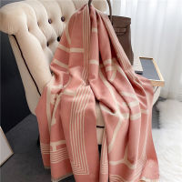 Thick Warm Blanket Winter Scarf Women Cashmere Pashmina Shawls Design Luxury Striped Print Bufanda Hijab Wraps Lady Shawl