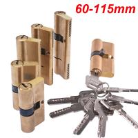 【YF】 Cylinder AB Key Anti-Theft Lock 65 70 80 90 115mm Biased  Entrance Brass Door Lengthened Core Extended Keys