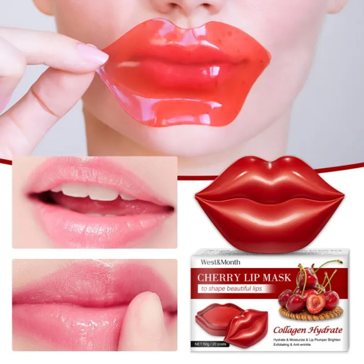 ZOZU 20pcs Cherry Moisturizing Lip Mask Antichapped lips Lines Anti