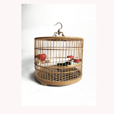 Free Shipping Black Bamboo Indigo Red Cage White Eye Quilt Leiothrix Siskin Ze Finch round Bamboo Bird Cage Bamboo Cage