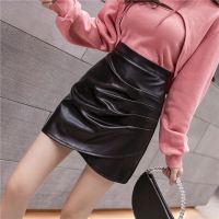 COD ✔♗ The Neonatal Shop34uilk9iy Black small leather skirt A-line skirt 2020 autumn thin anti light short skirt i黑色小皮裙a字裙2020秋季显瘦防走光短裙 不规则半身裙女wanglz.my 9.17