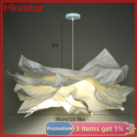 Ministar โป๊ะโคมไฟเมฆศิลปะแบบทำมือดอกไม้สีอ่อนของตกแต่งโป๊ะโคมเพดาน1ชิ้น