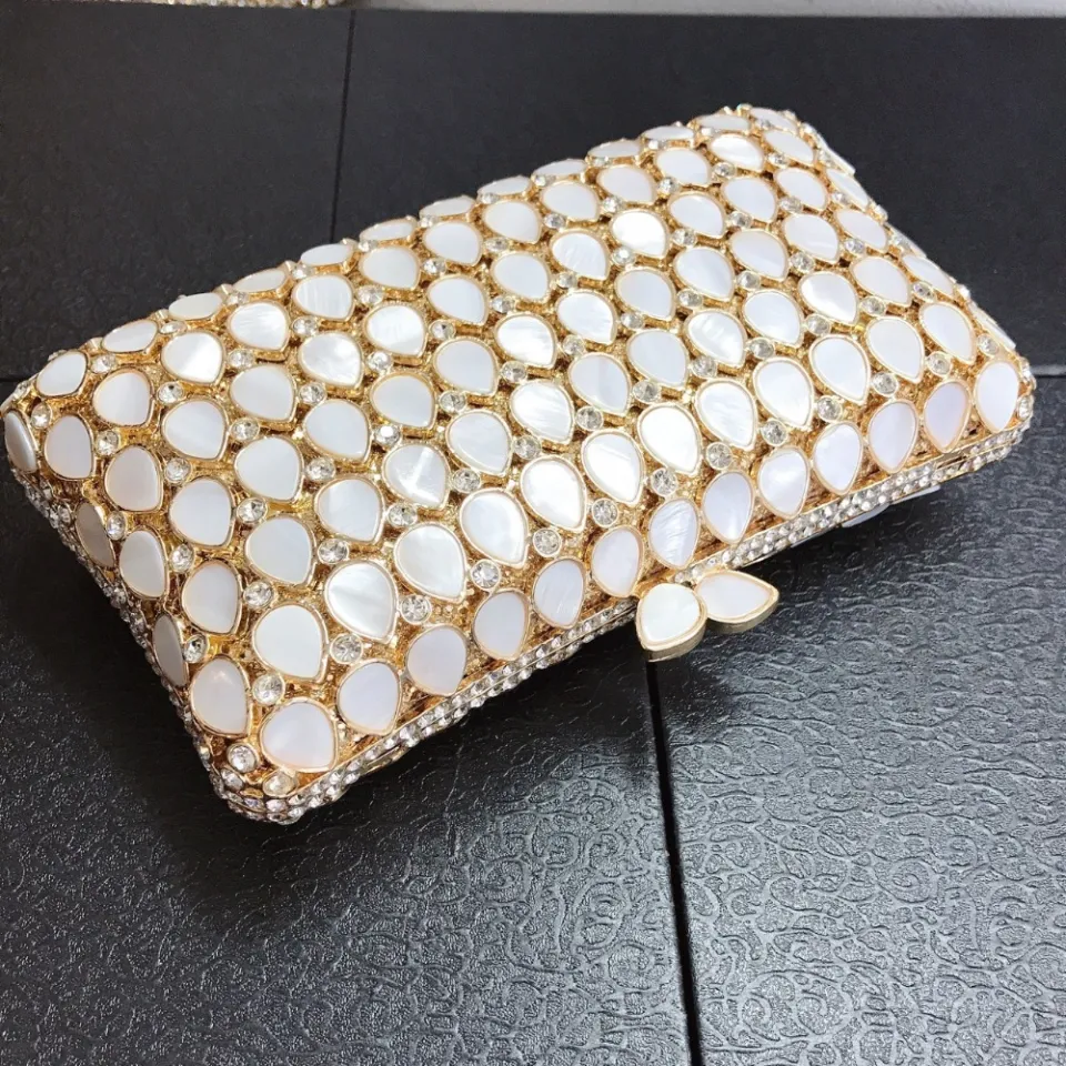 Xiyuan Lady Rhinestone Black Clutch Bags Women Evening Bags Hollow