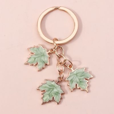 New Fashion Maple Leaf Keychain Enamel Plant Key Rings for Women Men Handbag Pendants DIY Jewelry Crafts Accessories