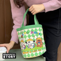 【พร้อมส่ง】wonderful story กระเป๋าถือ กระเป๋าผ้า สไตล์เกาหลี แฟชั่นมา น่ารัก -bucket bag