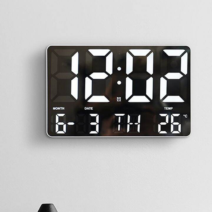LED Digital Wall Clock, Temperature Day and Date Display, Electronic