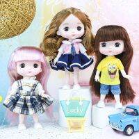 (Popular toys) 1/8ยิ้ม BJD 13เคลื่อนย้ายได้ตุ๊กตาร่วมกับดวงตาสีฟ้าสีดำน่ารักรอบใบหน้าหัวใหญ่ชุดสาวน้อยแต่งหน้าของเล่นสำหรับสาวๆ