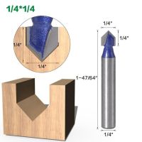 1Pc 1/4 ″ Shank 1/4 "Shank 90องศา V Groove แม่แบบ V-Groove V Grooving Router Bitit คาร์ไบด์เครื่องตัดไม้เจาะไม้