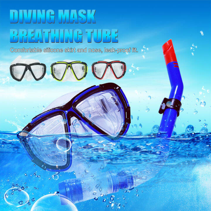 Snorkel Mask Set for Adult Men Women Wide View Scuba Diving Swimming
