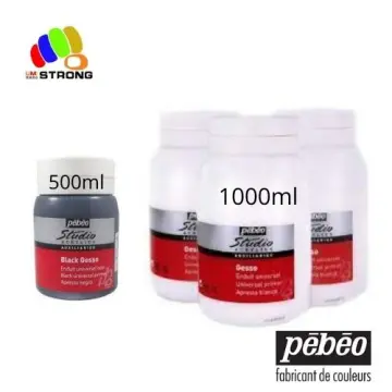 Pebeo Studio Acrylics Gesso Painting Primer 250ml in Black or White 