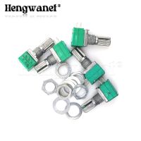 5pcs RK097G 5K 10K 20K 50K 100K 500K B5K with a switch audio 6PIN shaft 15mm amplifier sealing Potentiometer RK097 Green