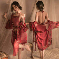 Sexy lingerie Sexy classical gauze mantle belly pocket nightgown suit Overjacket pajamas more than one female 9965 SDDS