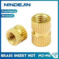 NINDEJIN 10-50pcs brass insert nut m2 m2.5 m3 m4 m5 m6 knurled threaded insert nut for 3D print Nails  Screws Fasteners